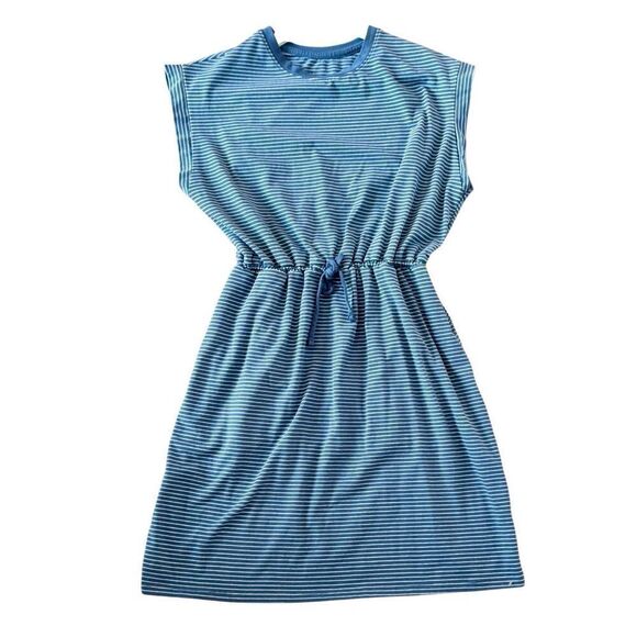 A New Day blue striped extended shoulder alone dress medium - Picture 3 of 11